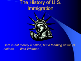 The History of US Immigration - Mayfield City School District