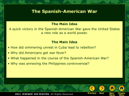 Lesson 17-2: The Spanish American War