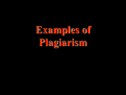 Examples of Plagiarism
