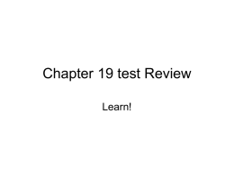 Chapter 19 test Review