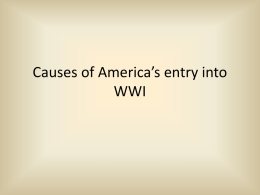 Causes of America`s entry into WWI