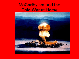 McCarthyism and the Cold War at Home