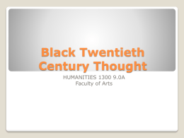 Black Twentieth Century Thought