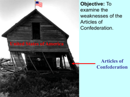 Articles of Confederation (weaknesses) Powerpoint