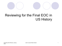 Reviewing for the Final EOC in US History