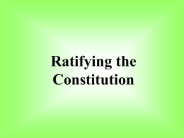 Ratifying the Constitution