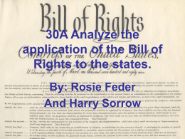 30A Analyze the application of the Bill of Rights to the states.