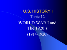 U.S. HISTORY I