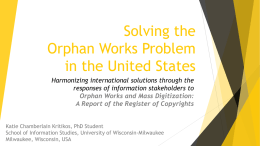 Solving the Orphan Works Problem in the United States