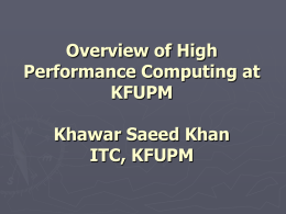 High Performance Computing in Academia