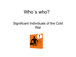 Who`s Who in the Cold War