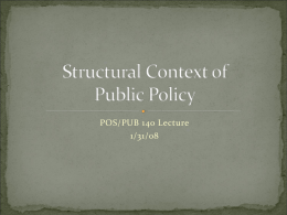 Historical and Structural Context of Public Policy