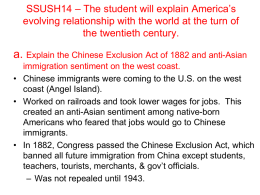 SSUSH 14: The student will explain America`s evolving relationship