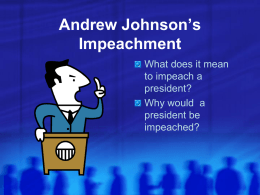 Andrew Johnson`s Impeachment