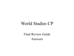 World CP Final Review Answers