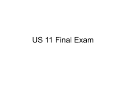 US 11 Final Exam - worldhistorycorner