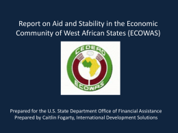 Report on Aid and Stability in the Economic Community of West