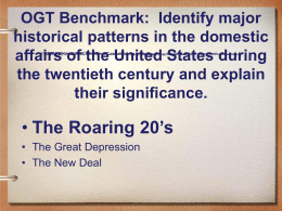 OGT Benchmark: Identify major historical patterns in the domestic