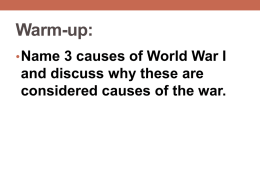 US & WWI notes
