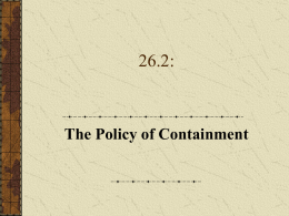 26.2 Policy of Containment