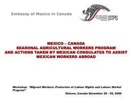 Seasonal Agricultural Workers Program Mexico-Canada and