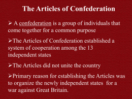 The Articles of Confederation