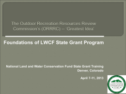 The LWCF State Grants Presentation 2015