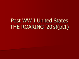Post WW I United States
