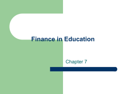 Finance in Education