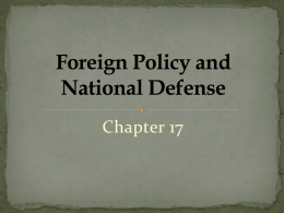 Foreign Policy and National Defense Chapter 17