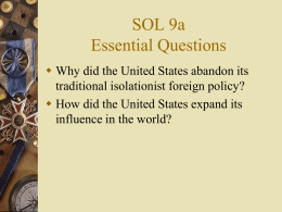 SOL 9a Essential Questions