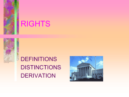 The Definition and Classification of Rights