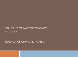 Lecture 11 The economics of protectionism