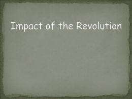 Impact of the Revolution