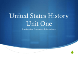United States History Unit One
