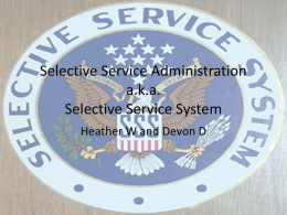 Selective Service Administration aka Selective