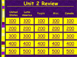 Unit 2 Jeopardy Emergence in Global Affairs