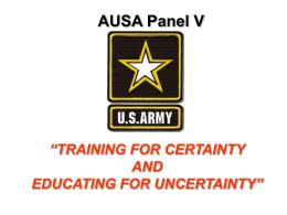 “TRAINING FOR CERTAINTY AND