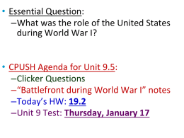 WWI Powerpoint - Mr. Watkins` Class