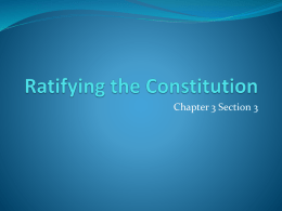 Ratifying the Constitution