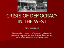 CRISIS OF DEMOCRACY IN THE WEST