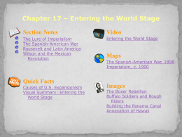 Chapter 17 Entering the World Stage Section 1