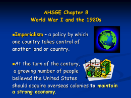 Three reasons for Imperialism