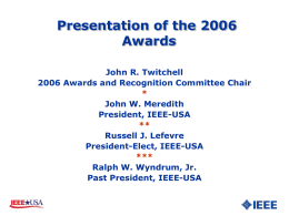 Award Ceremony - IEEE-USA