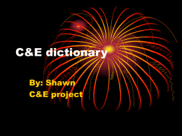 C&E dictionary - CEC The Forum Projects
