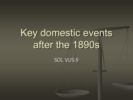 Key domestic events after the 1890s