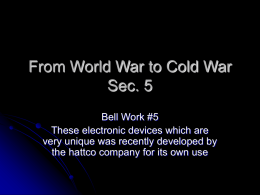 From World War to Cold War Sec. 5