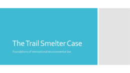The Trail Smelter Case