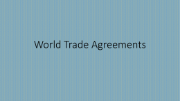 World Trade Agreements