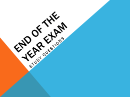 End of the Year Exam